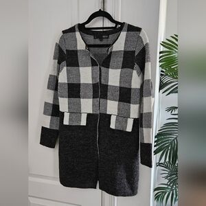 Ness Women's Black and White Checkered Jacket